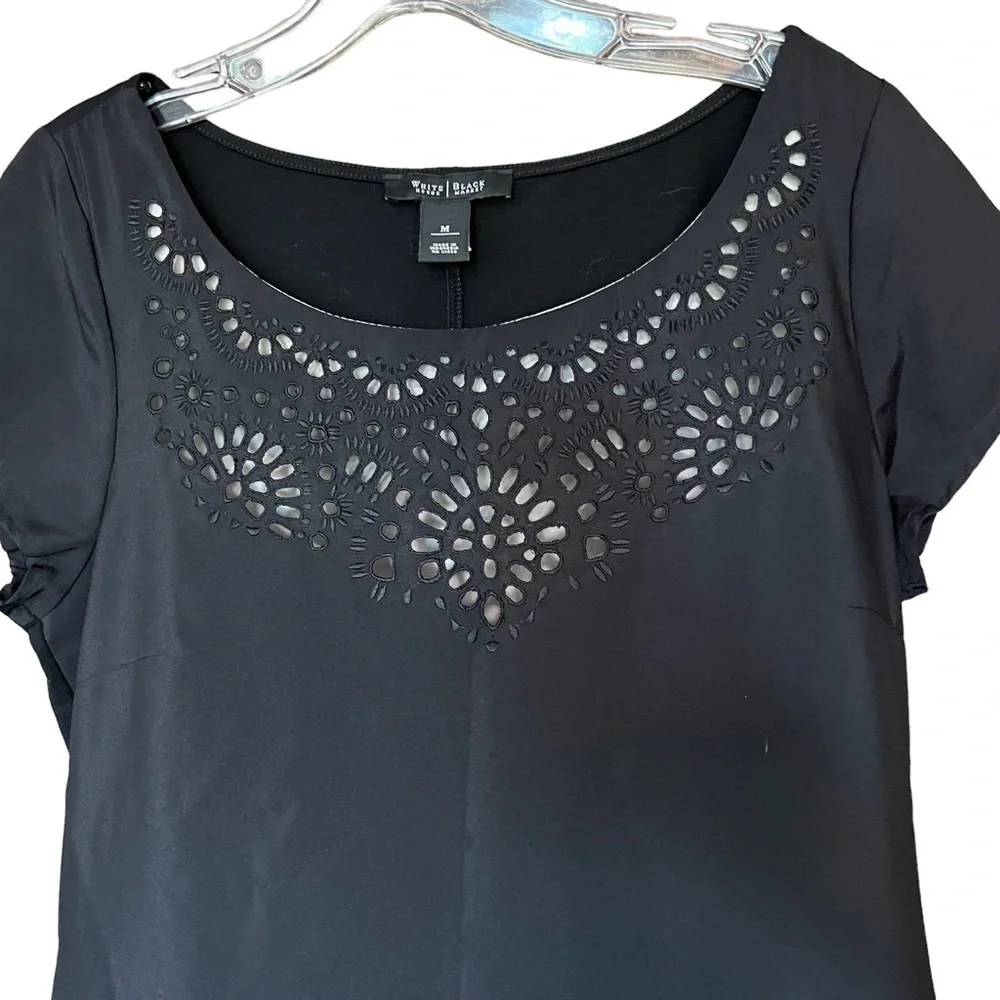 White House Black Market Eyelet Cap Sleeve Top size: medium